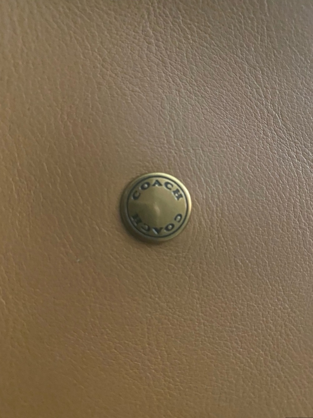 Coach Caramel Leather Tote with Gold Logo - Picture 3 of 3